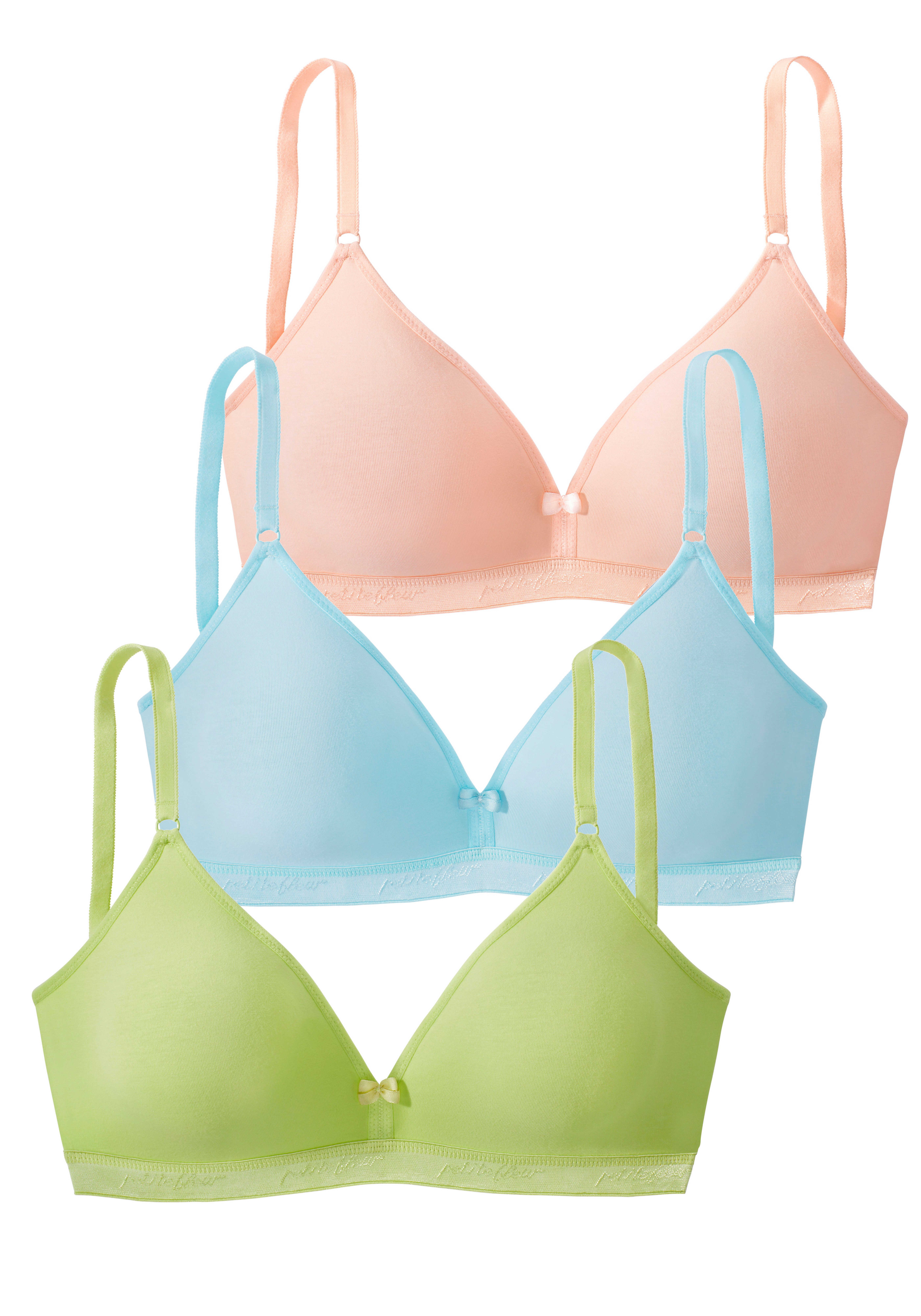 petite fleur by Lascana Bralette-BH (Packung, 3 Stück) ohne Bügel aus Baumwolle, Basic, bequemer BH