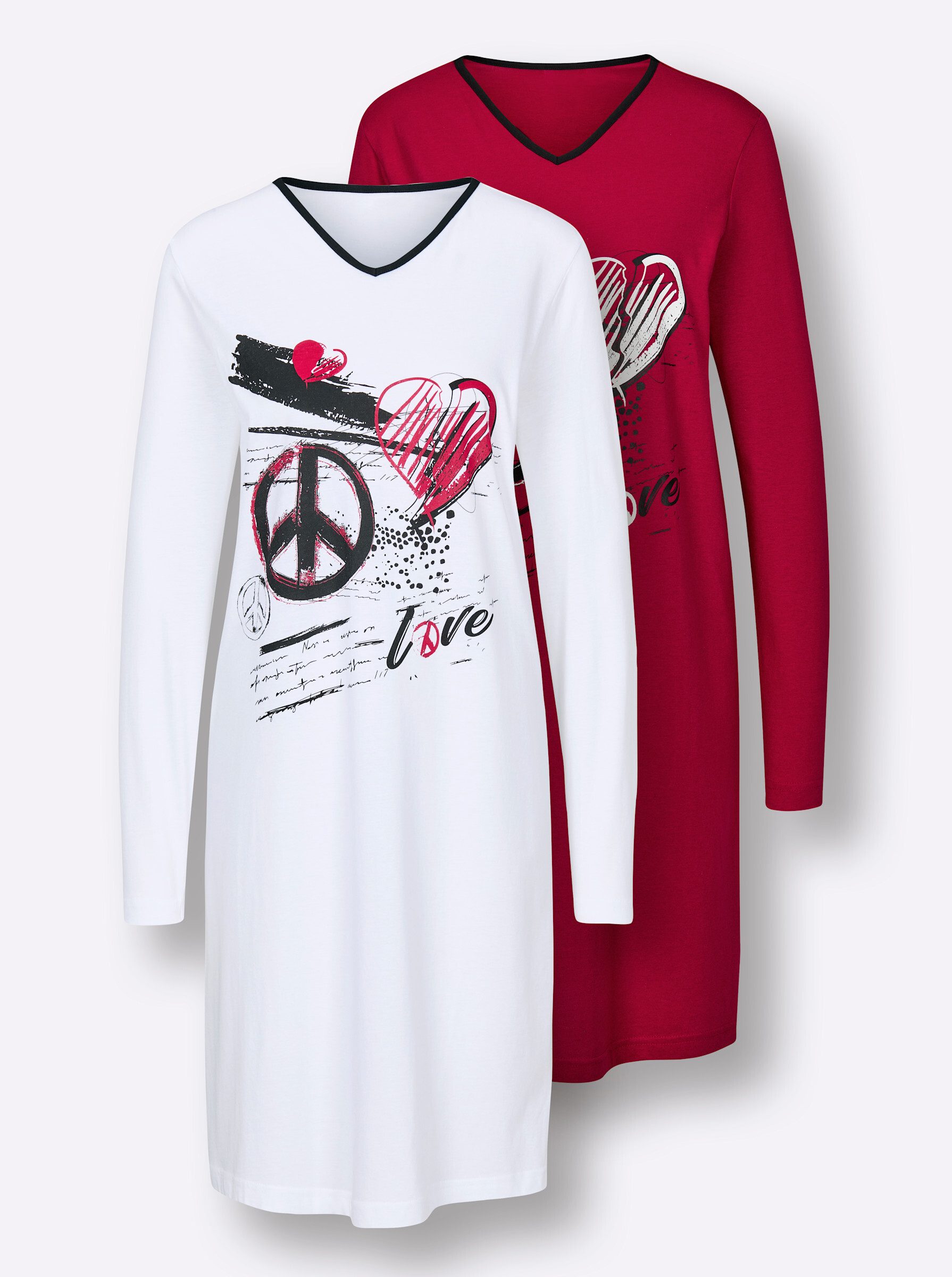 Witt Sleepshirt Sleepshirts Langarm (2-tlg)