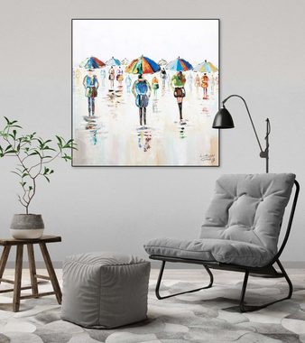 KUNSTLOFT Gemälde Süße Regengüsse 80x80 cm, Leinwandbild 100% HANDGEMALT Wandbild Wohnzimmer