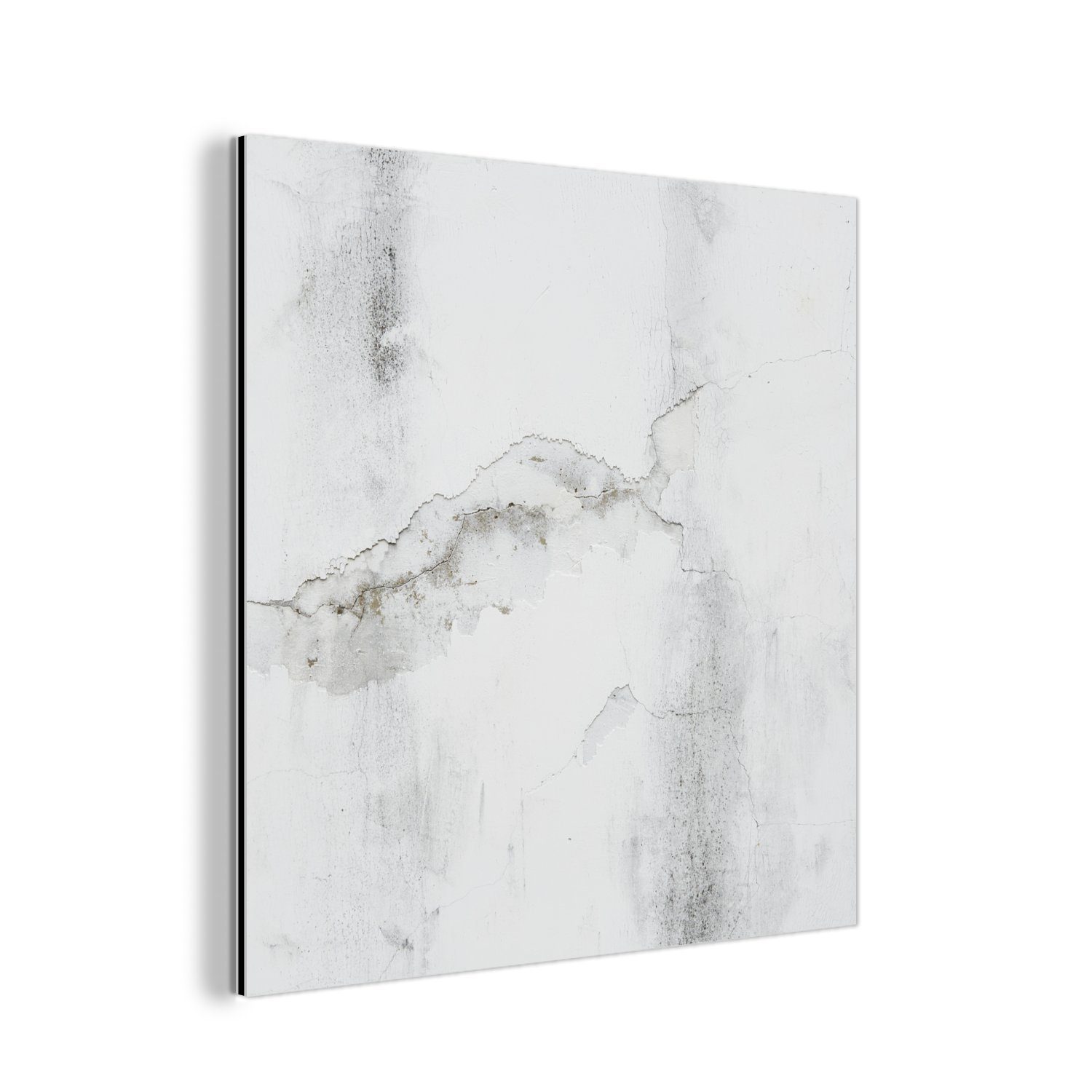 MuchoWow Metallbild Beton - Grau - Weiß, (1 St), Alu-Dibond-Druck, Gemälde aus Metall, Aluminium deko
