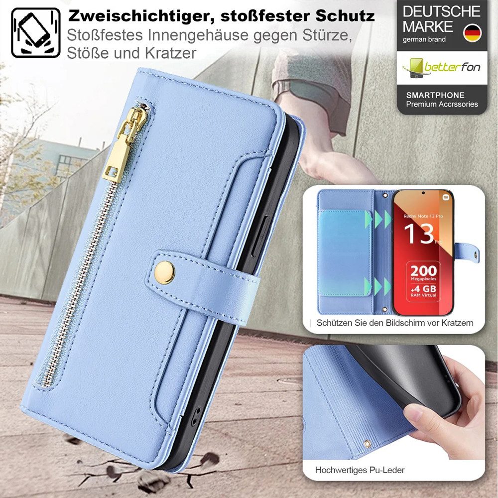 betterfon Handykette mit Portemonnaie für Redmi Note 15 Pro+ - Hülle mit 2 Ketten, Hände frei – mit Silikonhülle & Schnur für flexiblen Alltag