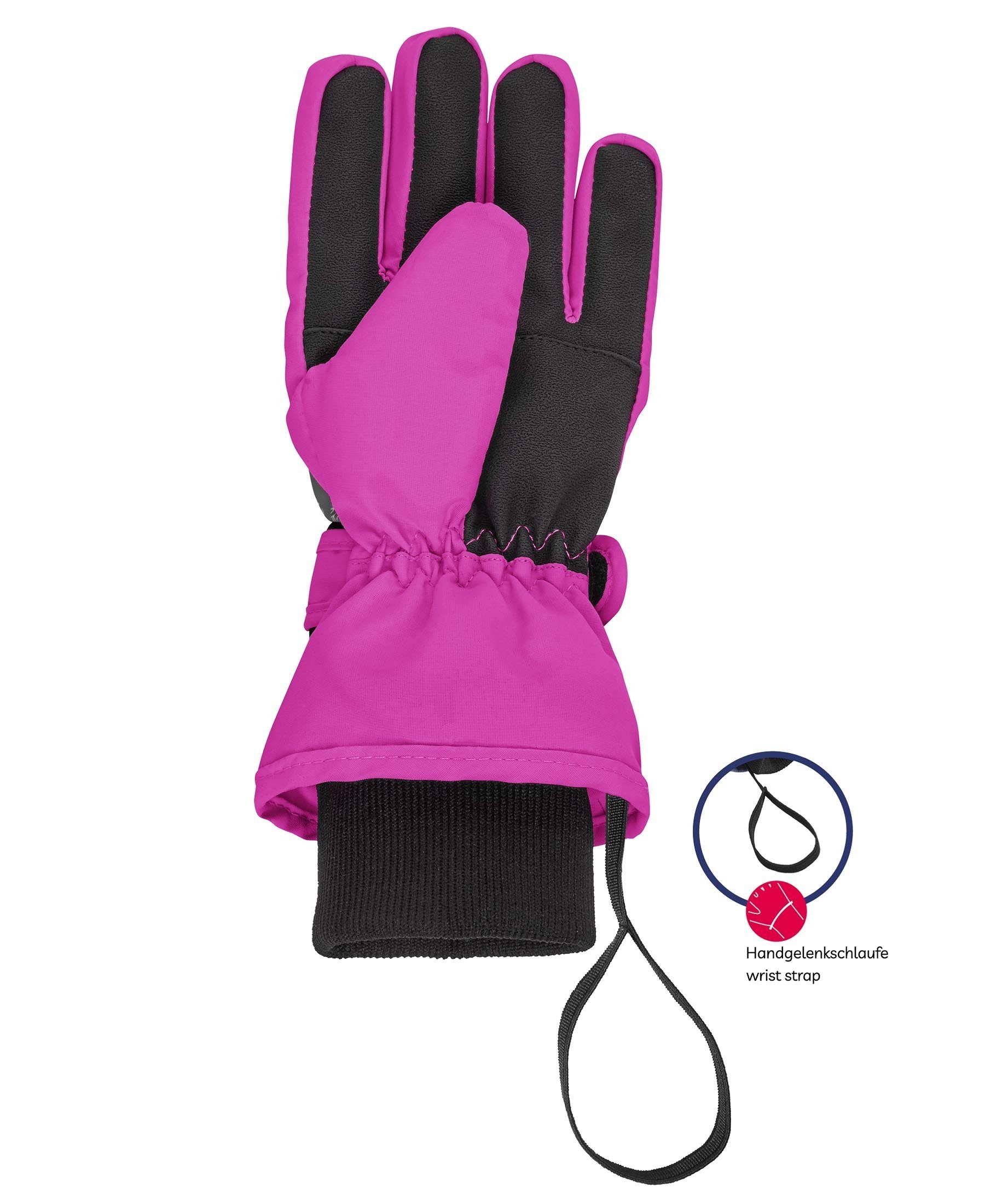 Playshoes Skihandschuhe Playshoes Finger-Handschuh Schneeflocken rutschhemmender Innenhandbesatz