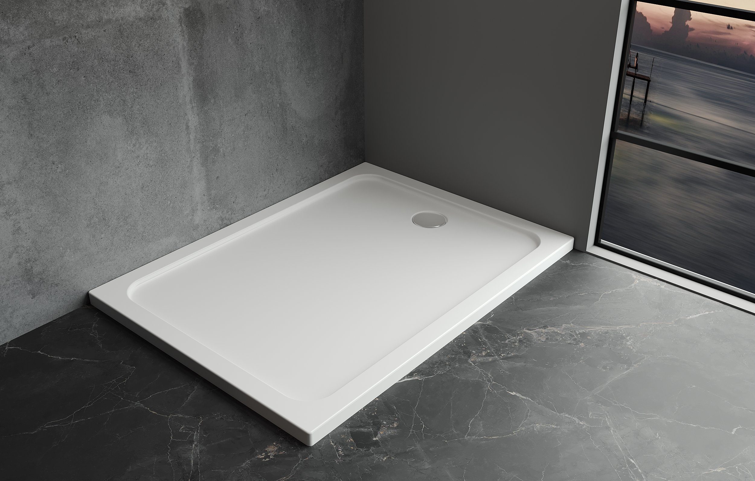 IMPTS Duschwanne Duschwanne komplett set Duschtasse, Rechteckig, Sanitäracryl, Set, Inklusive Ablaufgarnitur, INKL Ablauf