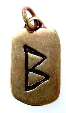 Kiss of Leather Kettenanhänger Rune Runen Anhänger Bronze Buchstabe B Berkana Beorc Birke Wachstum