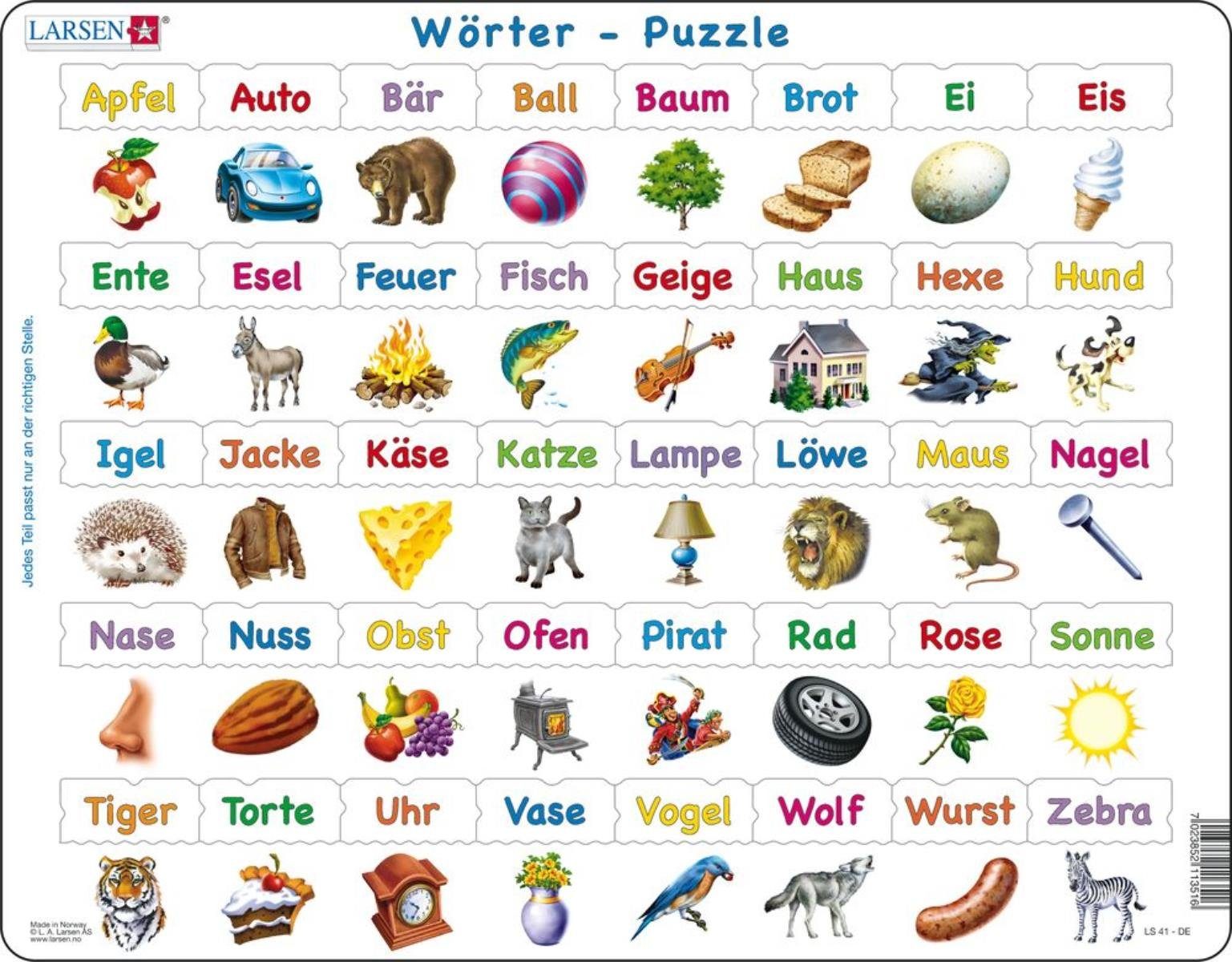 Larsen Puzzle Puzzle - Wörter, Puzzleteile