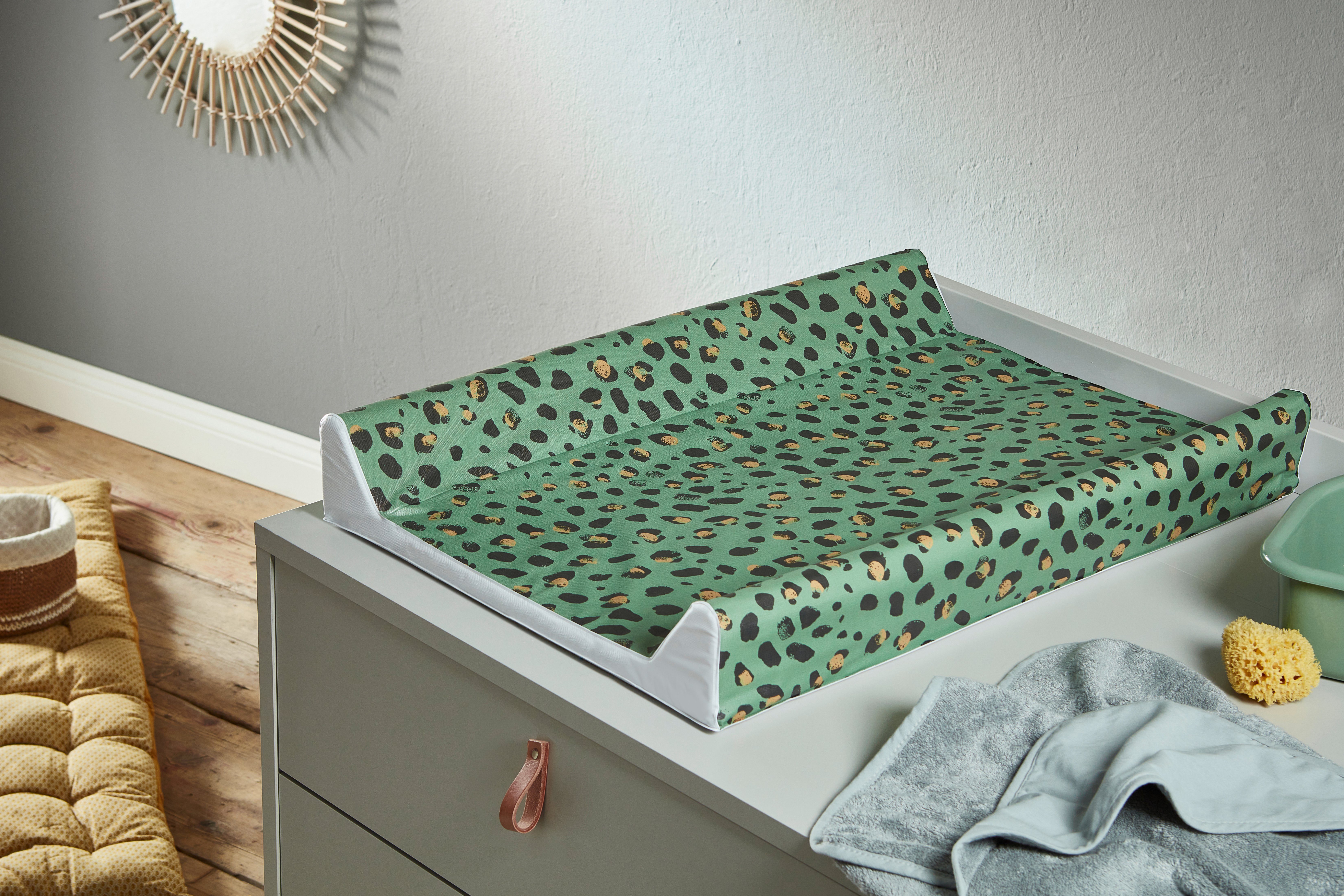 Kinder Baby wickeln Rotho Babydesign Wickelauflage Leopard (Set, 2-tlg), in Keilform; inklusive Stillkissen Multi; Made in Europ