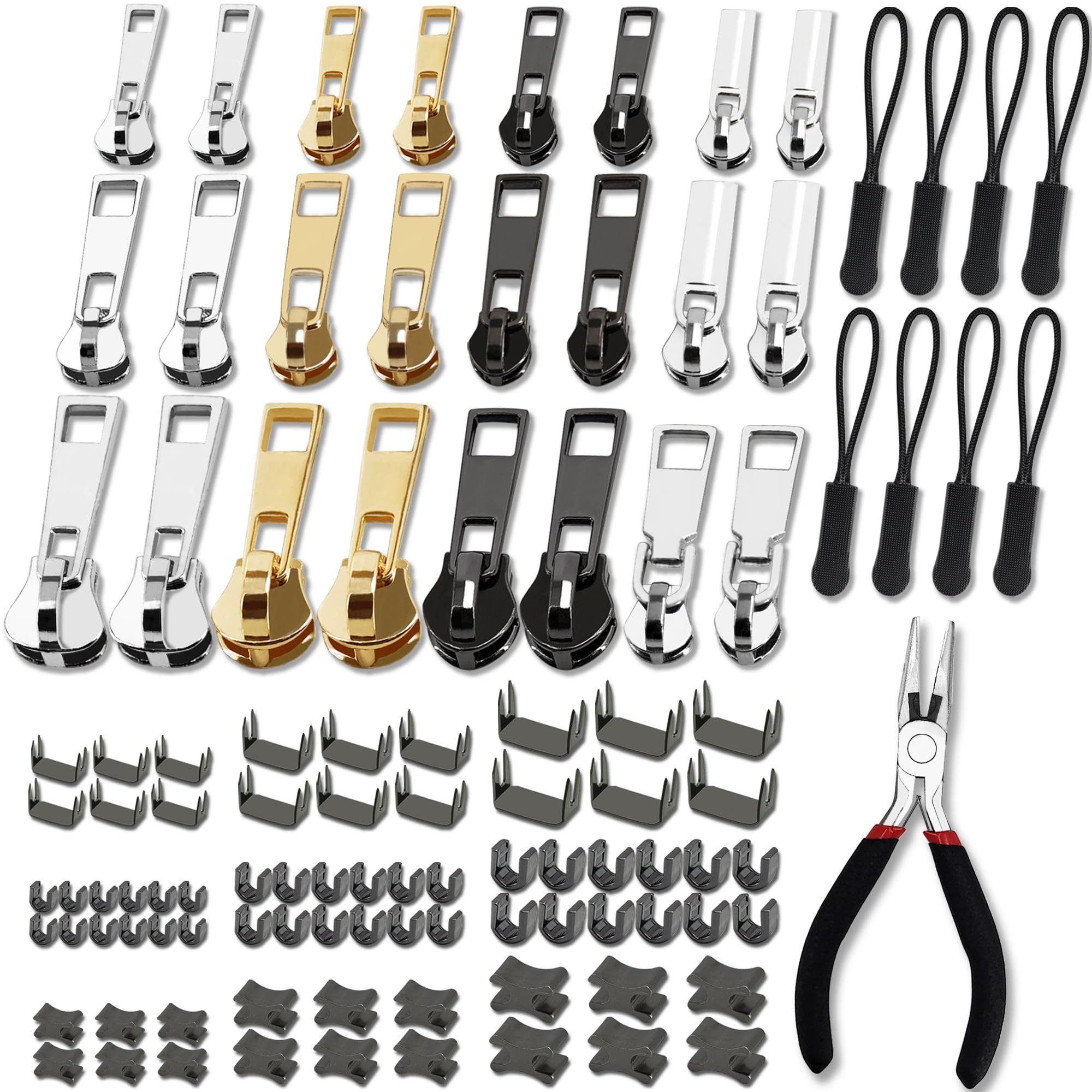 FOUORTUNATE-BEE Reißverschluss 105-teiliges Reißverschluss Reparaturset mit Schiebern, Universal Zipper Ersatz Set für Jacken, Taschen & …