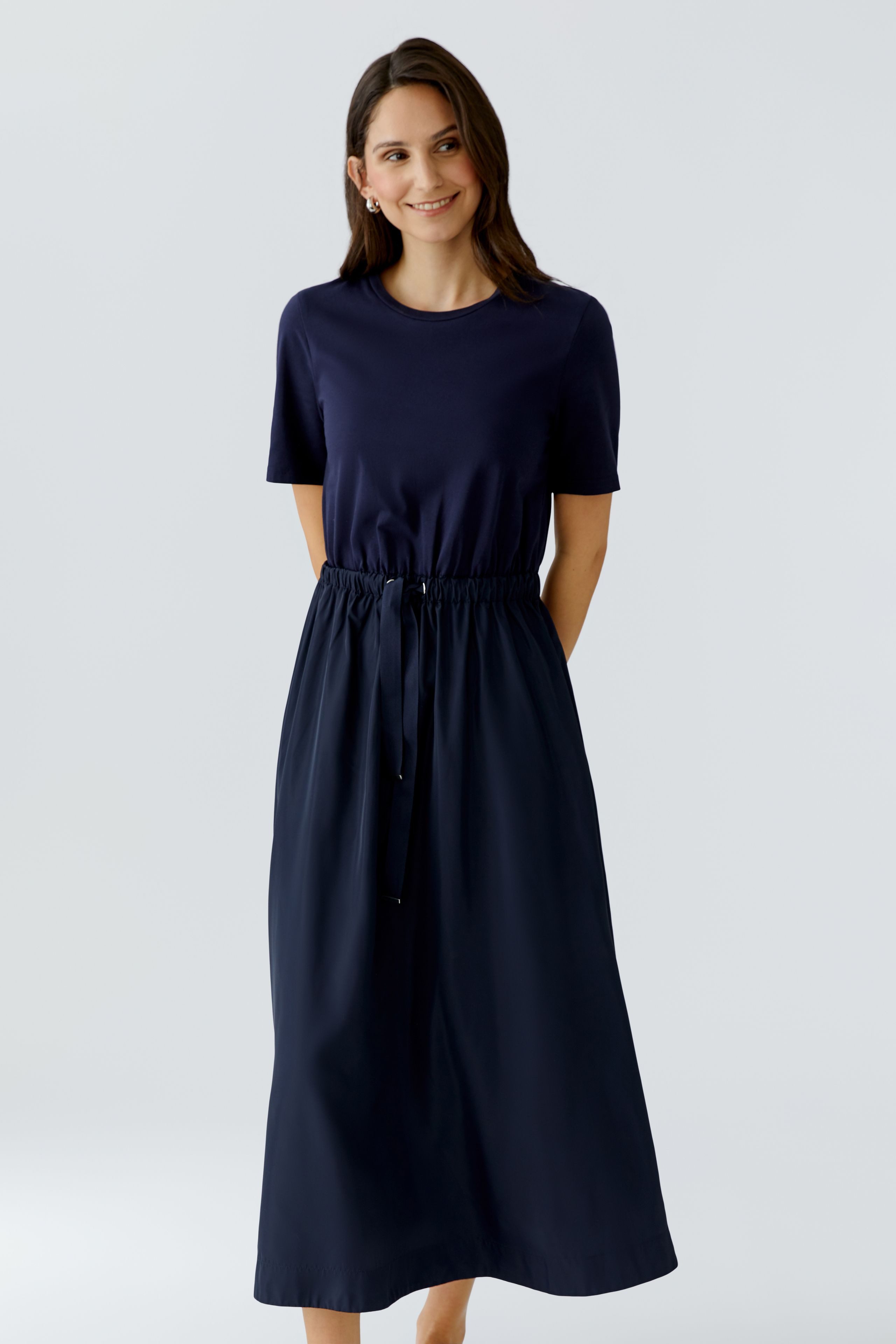 Oui Sommerkleid Oui Patchkleid in Maxilänge - dunkelblau (1-tlg)