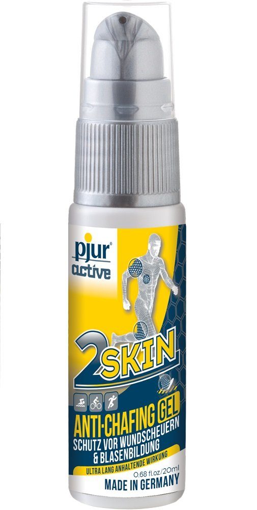 pjur Hautpflegegel pjuractive 2SKIN Pumpspender 20ml Anti Chafing Gel, gegen Reibung & Wundscheuern perfekt für Sportler - Made in Germany