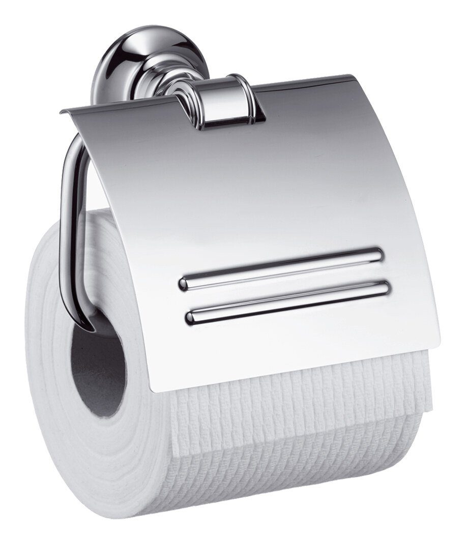 hansgrohe Toilettenpapierhalter Axor Montreux, Papierrollenhalter mit Deckel Polished Nickel