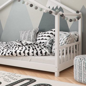 VitaliSpa® Kinderbett Hausbett Kinderhaus 90x200cm DESIGN Weiß