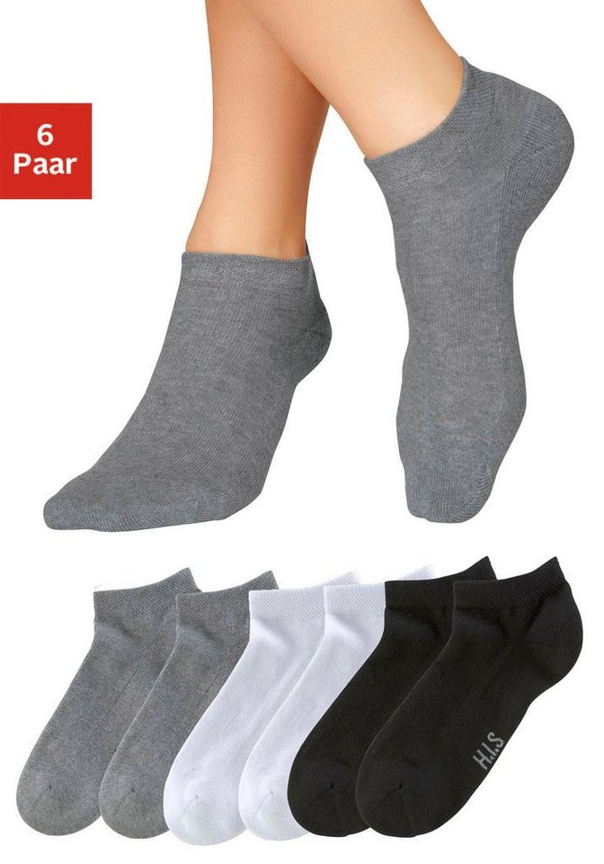 mit 6-Paar) (Set, H.I.S Sneakersocken Frotteesohle weicher