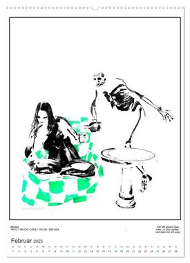 CALVENDO Wandkalender Totentanz Damenwahl Haiku Zenga Photo (Premium, hochwertiger DIN A2 Wandkalender 2023, Kunstdruck in Hochglanz)