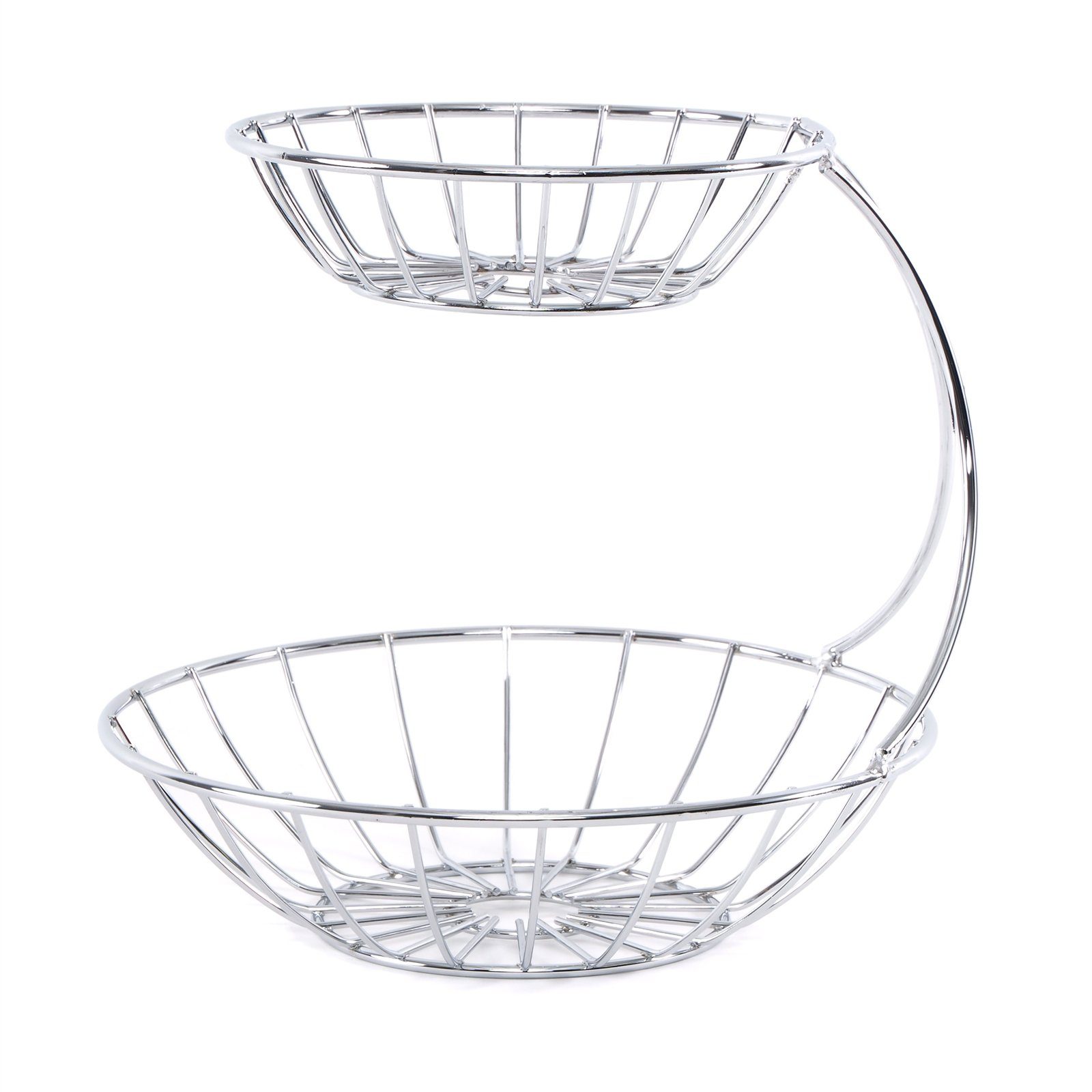 DESIGN DELIGHTS Obstschale DOPPEL OBSTKORB "STAGE", Eisen verchromt, Etagere, Metall