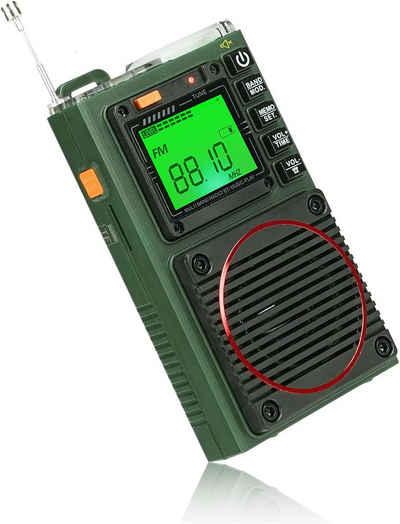 Retekess TR111Tragbares Shortwave Radio,FM VHF AM SW WB Band,Radio Enthusiasten Radio (Unterstützung App Intelligent Remote, MP3/TF, Bass Stereo SOS Alarm)