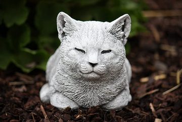 Stone and Style Gartenfigur Steinfigur Katze ruhend