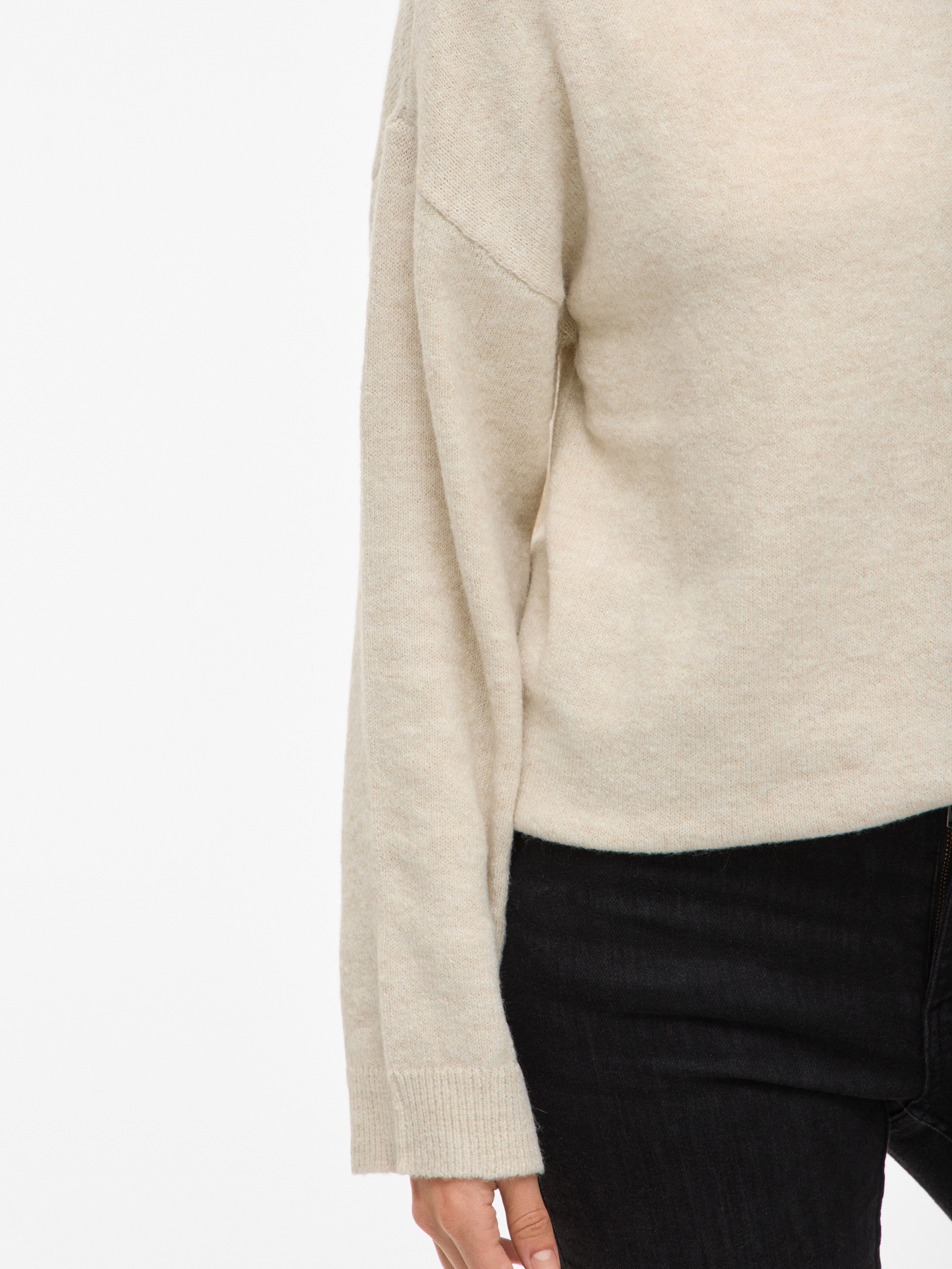 Vila Strickpullover VILIGA L/S O-NECK KNIT TOP - NOOS Materialmix, relaxed fit