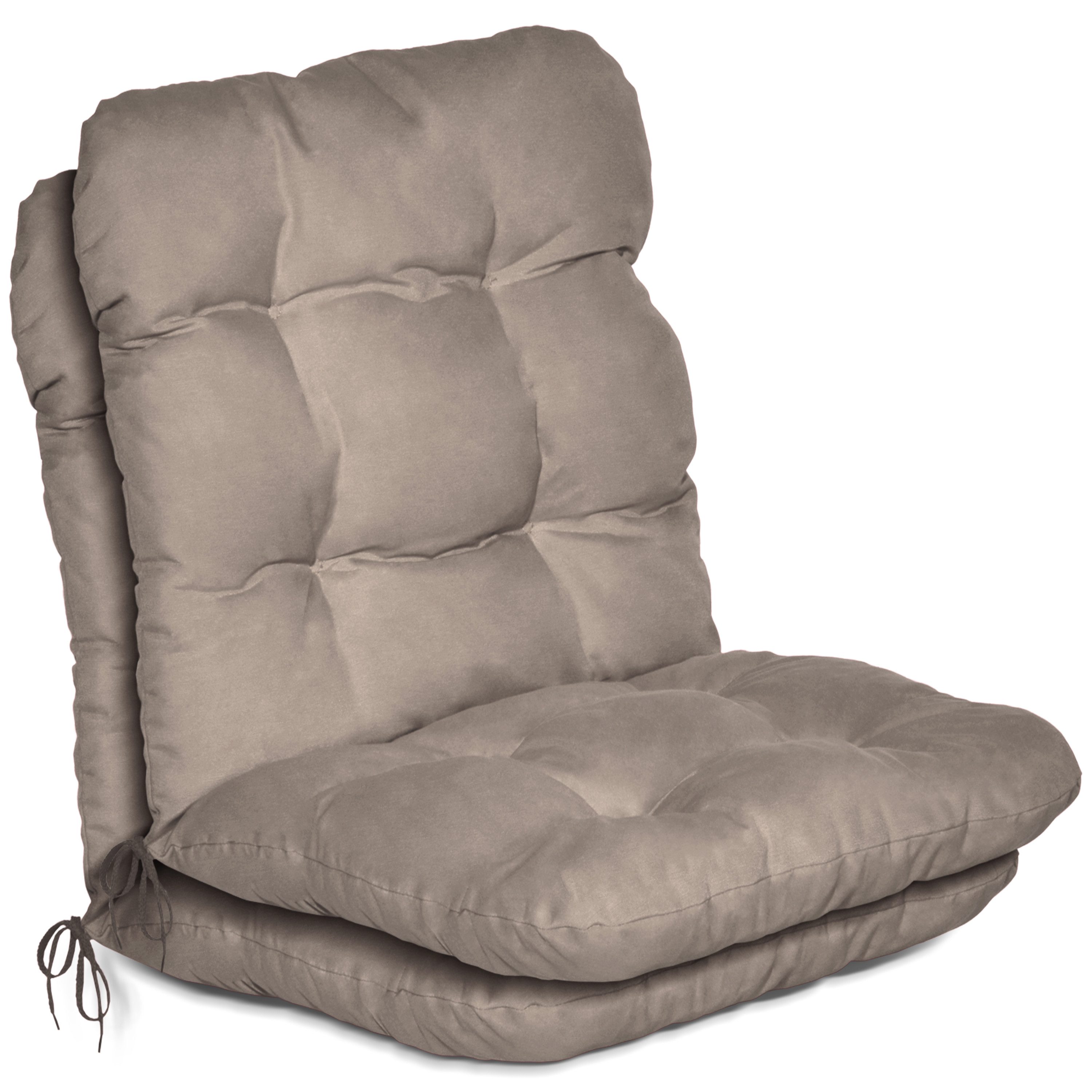 Sitzauflage 2er Set Niedriglehner Auflagen Set Flair NL, 100x50x8cm, Taupe