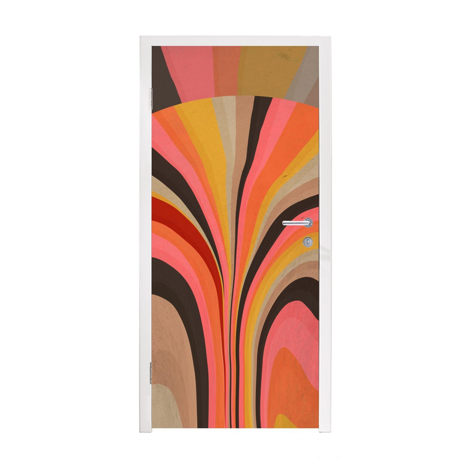 MuchoWow Türtapete Abstrakt -Kunst -Formen, Matt, bedruckt, (1 St), Fototapete für Tür, Türaufkleber, 75x205 cm