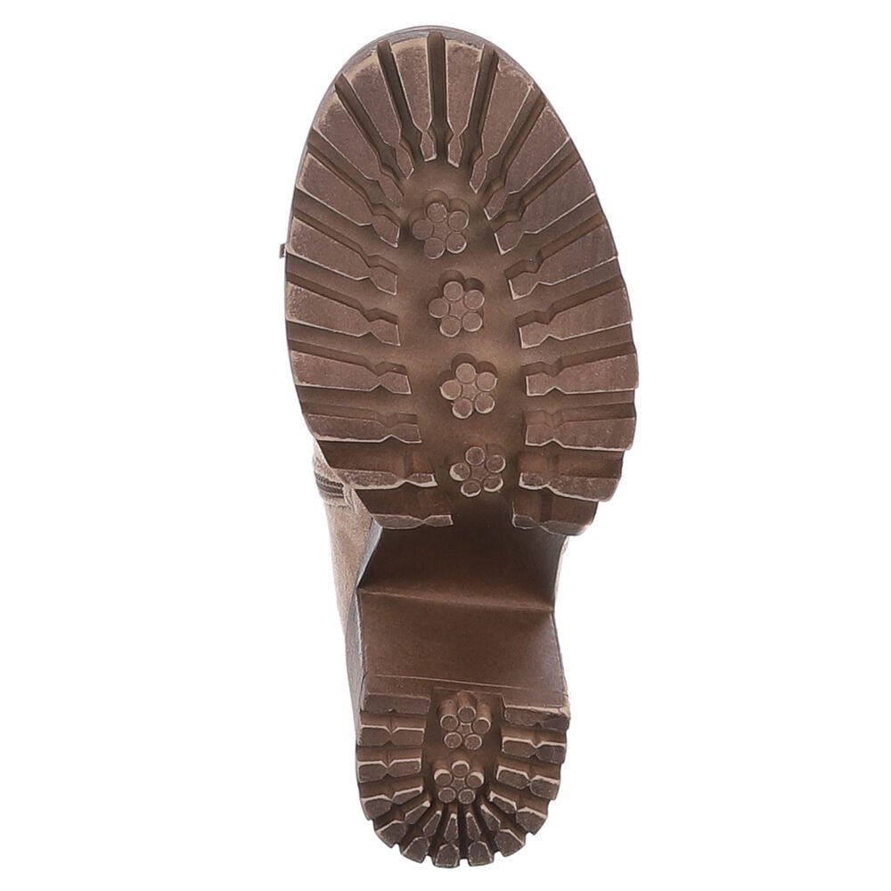 Ital-Design Kniehohe Damenstiefel mit stabilem Absatz für Herbst/Winter High-Heel-Stiefel (90109885) Blockabsatz Stiefel in Hellbraun