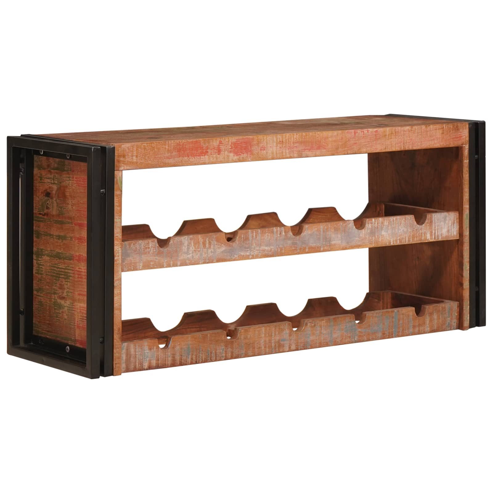 vidaXL Weinregal Weinregal Braun 100 x 45 x 33 cm Massives Altholz, 1-tlg.