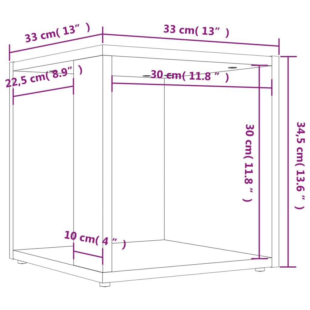 Betongrau 33x33x34,5 Beistelltisch (1-St) Betongrau | cm vidaXL Betongrau Holzwerkstoff Beistelltisch