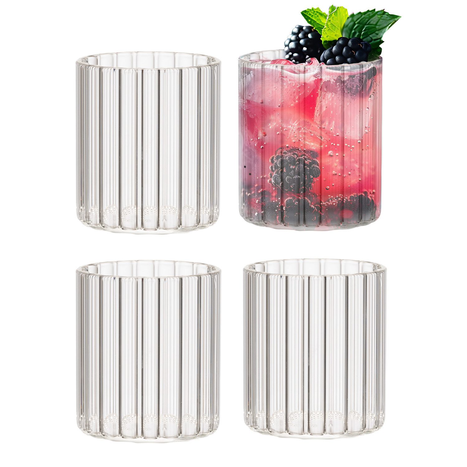 Glas Stripe Riffel Glas