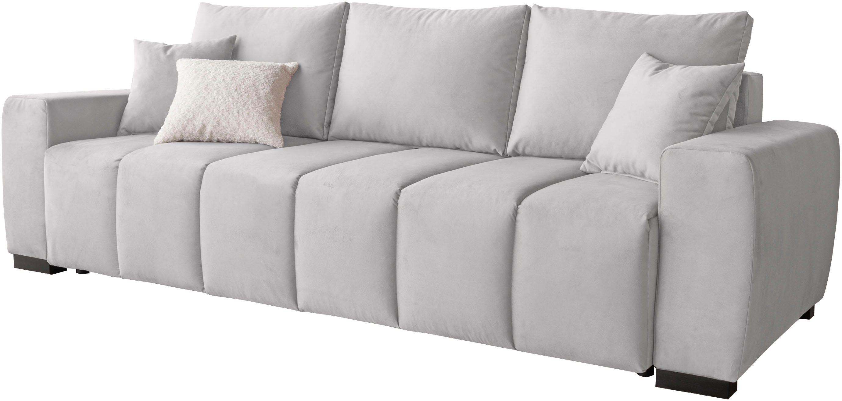 Home affaire Schlafsofa Bello, mit Bettfunktion, Bettkasten, Frei im Raum stellbar, Federkern