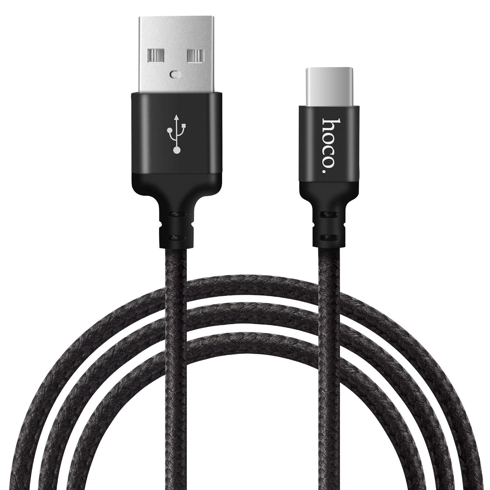 hoco. X14 USB Daten & Ladekabel bis zu 3A Ladestrom Smartphone-Kabel, USB-C, USB Typ A (100 cm), Hochwertiges Aufladekabel für Samsung, Huawei, Xiaomi uvm.