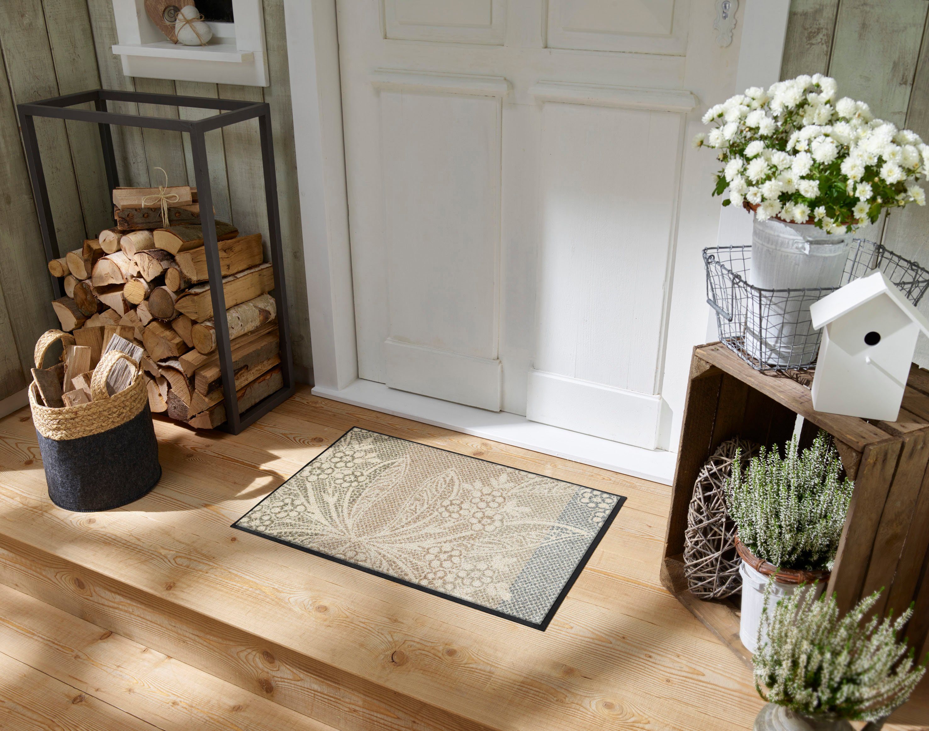 wash+dry by Kleen-Tex Fußmatte Floral Lace, rechteckig günstig online kaufen