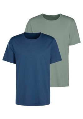 John Devin T-Shirt (Packung, 2) Regular Fit, Kurzarm, Freizeitshirt mit Rundhals aus reiner Baumwolle