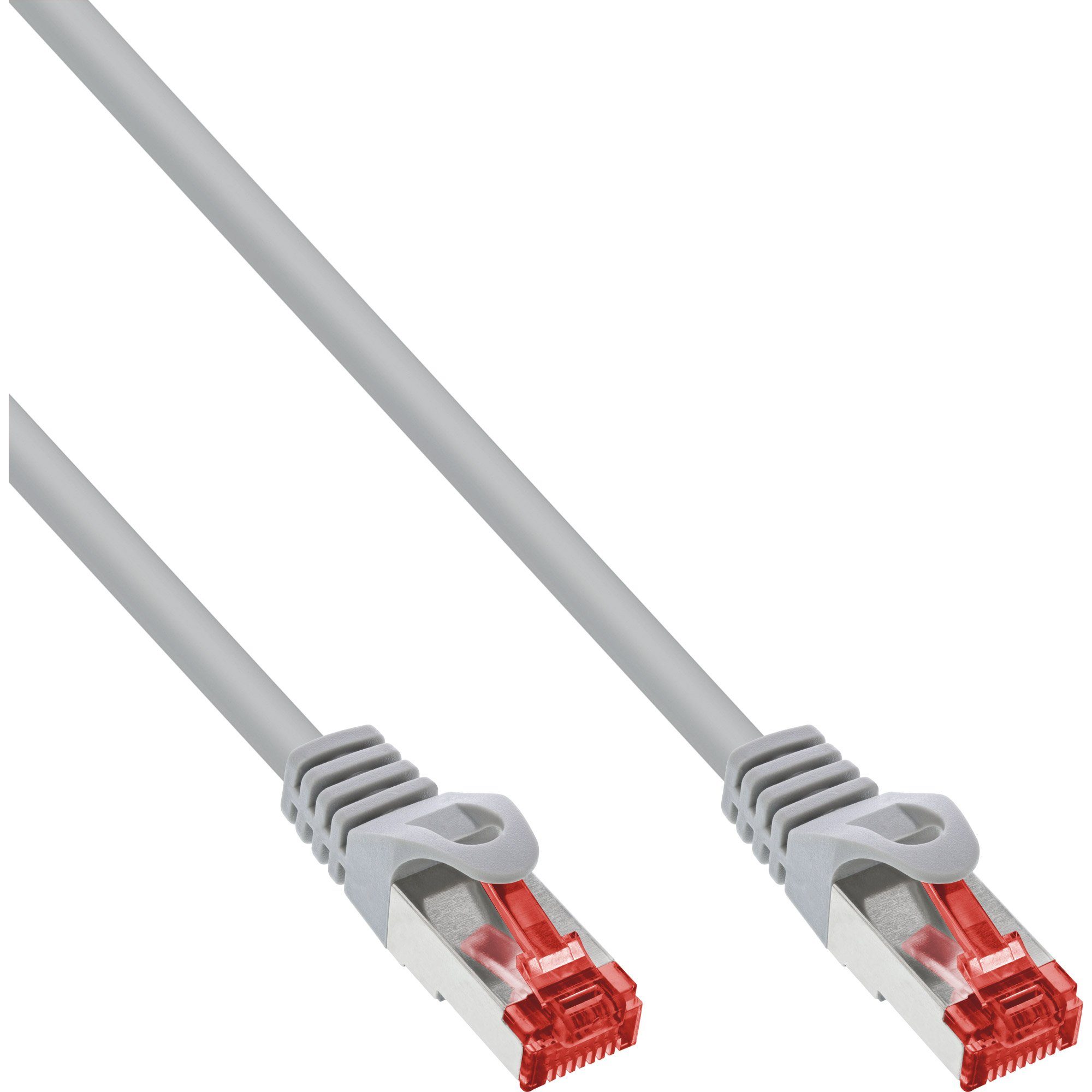 InLine® Patchkabel, S/FTP (PiMf), Cat.6, 250MHz, PVC, CCA, grau, 0,3m LAN-Kabel