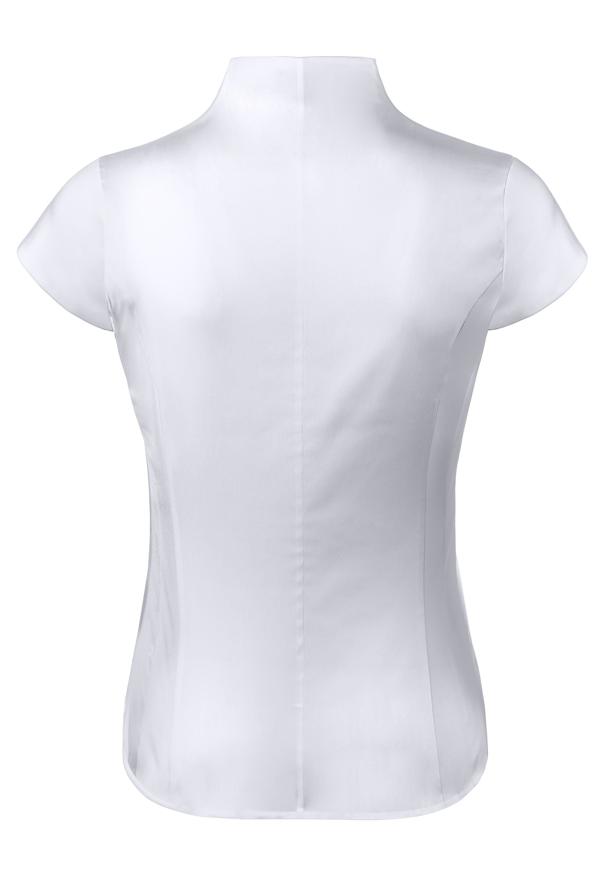 Vincenzo Boretti Klassische Bluse tailliert stretch Kelchkragen Kurzarm