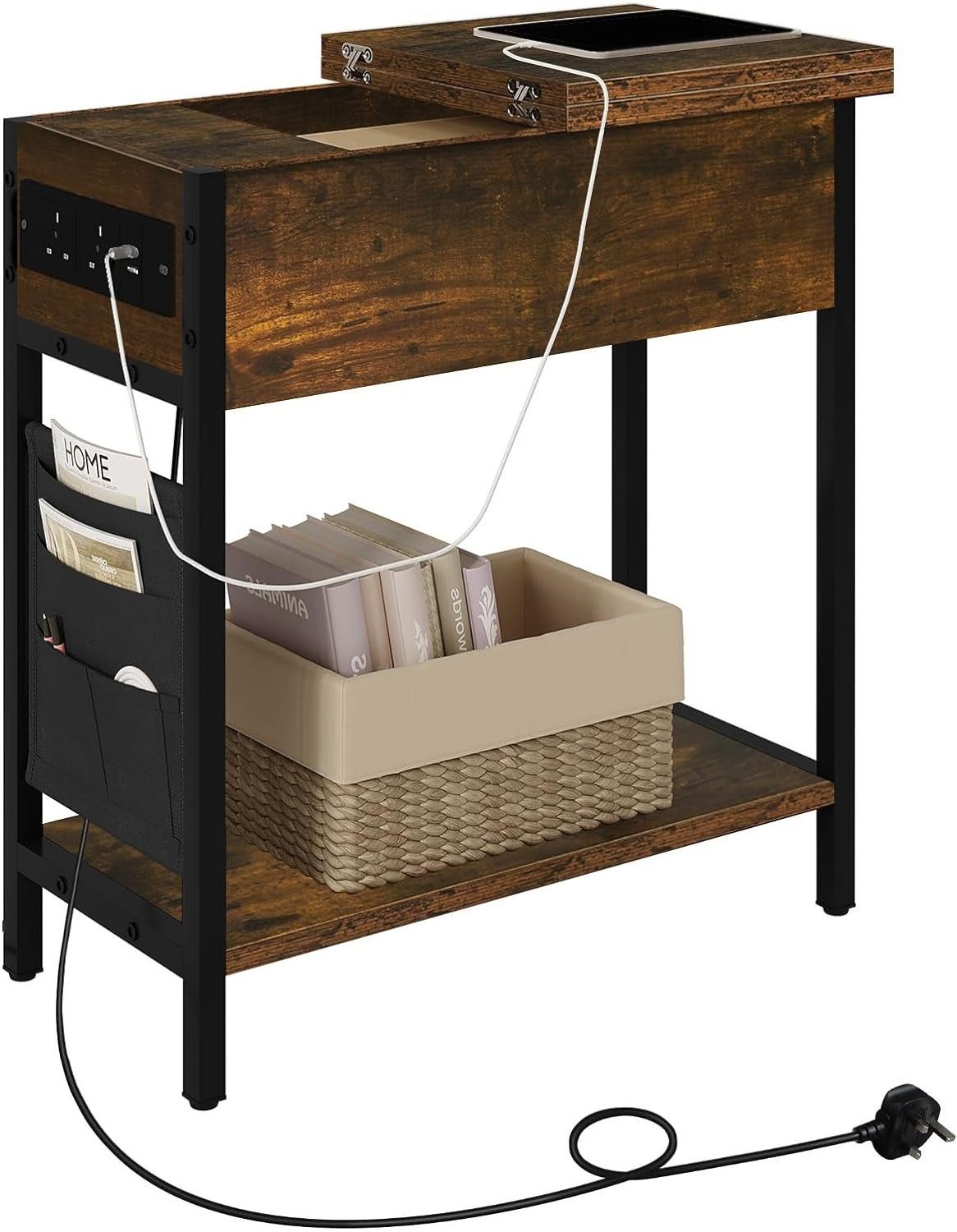 EUGAD Couchtisch (1-St), Beistelltisch mit Ladefunktion&Stauraum, klappbar günstig online kaufen