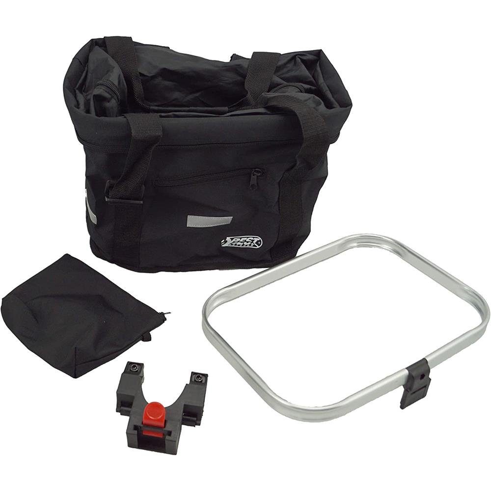 Best Sporting Fahrradtasche, für Lenker, 33 x 25 x 24 cm, Schwarz, mit Schnellverschluss
