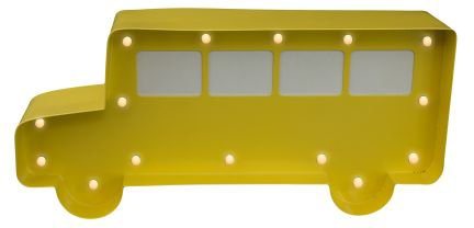 MARQUEE LIGHTS LED Dekolicht Schoolbus, LED fest integriert, Warmweiß,  Wandlampe, Tischlampe Schoolbus mit 15 festverbauten LEDs - 23x11cm