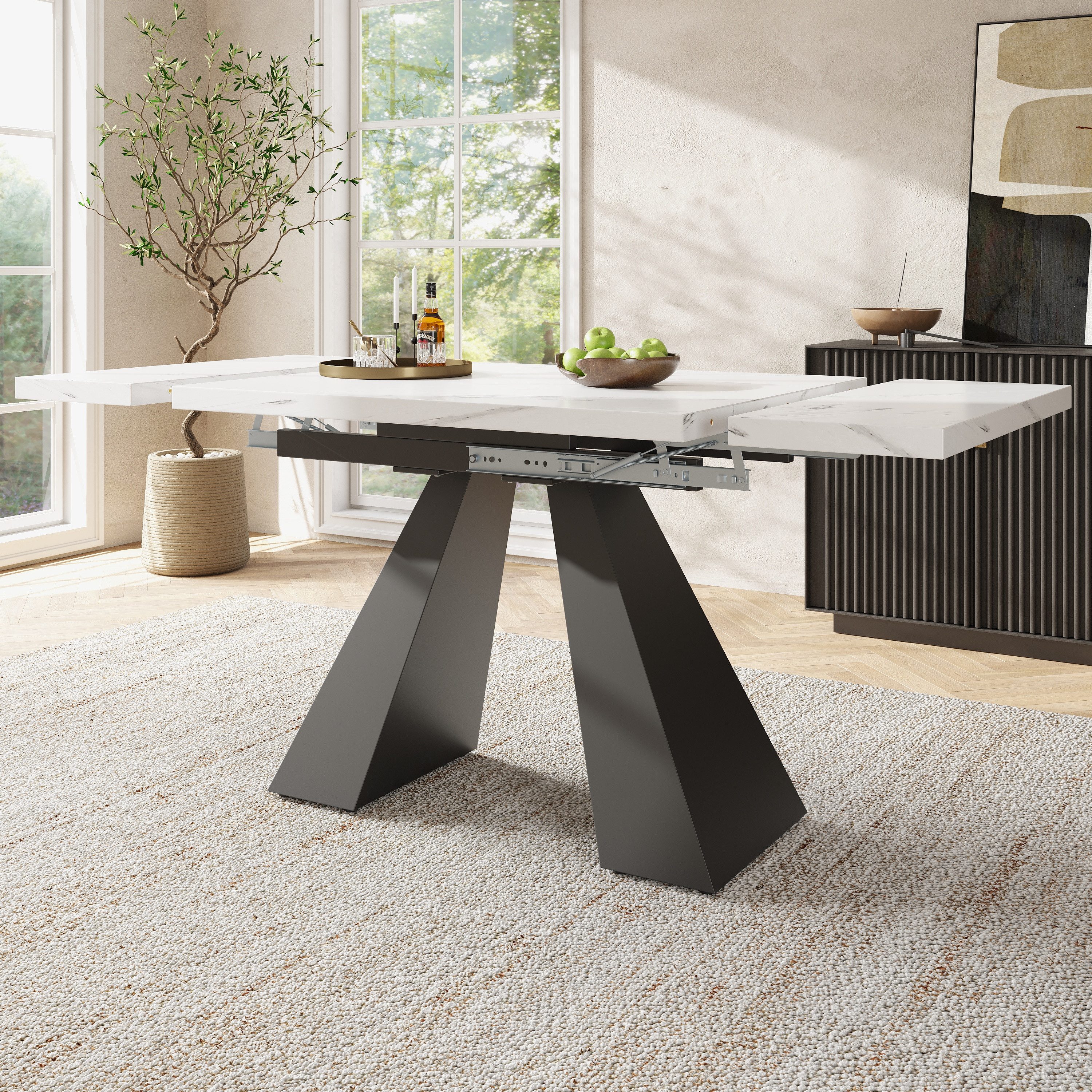 OKWISH Esstisch Langer Tisch,Moderne Esstisch,Teleskoptisch,Esstisch-Set (T günstig online kaufen