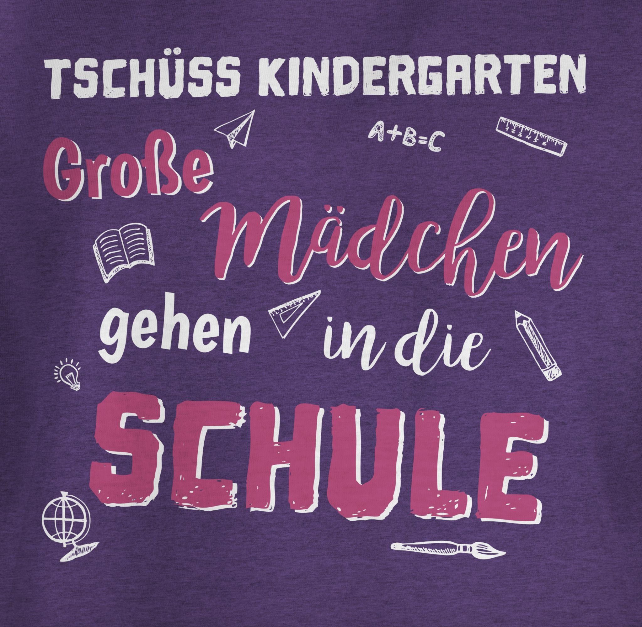 Einschulung Kindergarten 1 Shirtracer Mädchen Große Mädchen Meliert T-Shirt Tschüss Lila