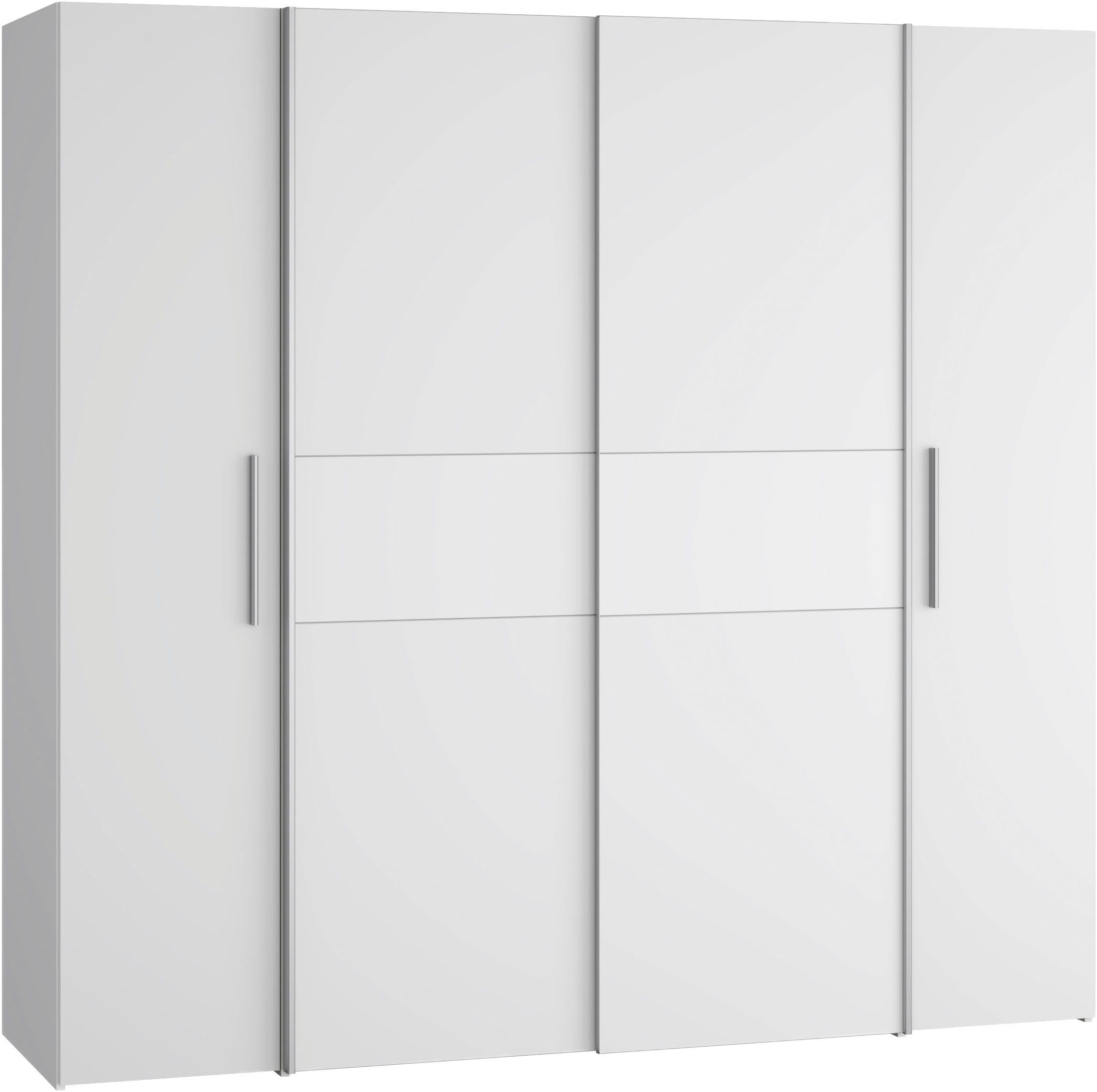 FORTE Kleiderschrank Kalixtus, Made in Europe (B/H/T ca. 200x190x60 cm, 2 Schiebetüren, 2 Drehtüren, 8 Einlegeböden) Kombination aus Dreh- und Schwebetüren, mehrere Farben