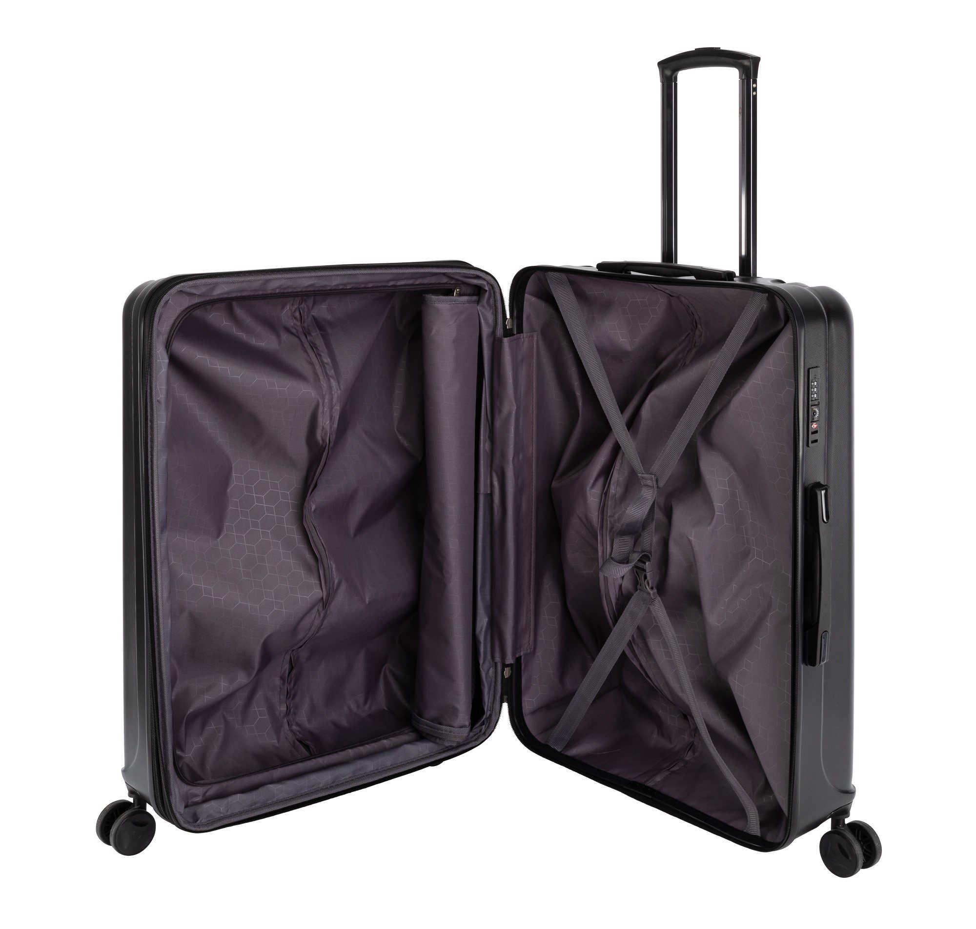 Travelhouse Hartschalen-Trolley Porto, 4 Rollen, Dehnfalte +15% Volumen, robuste Reißverschlüsse, große Rollen