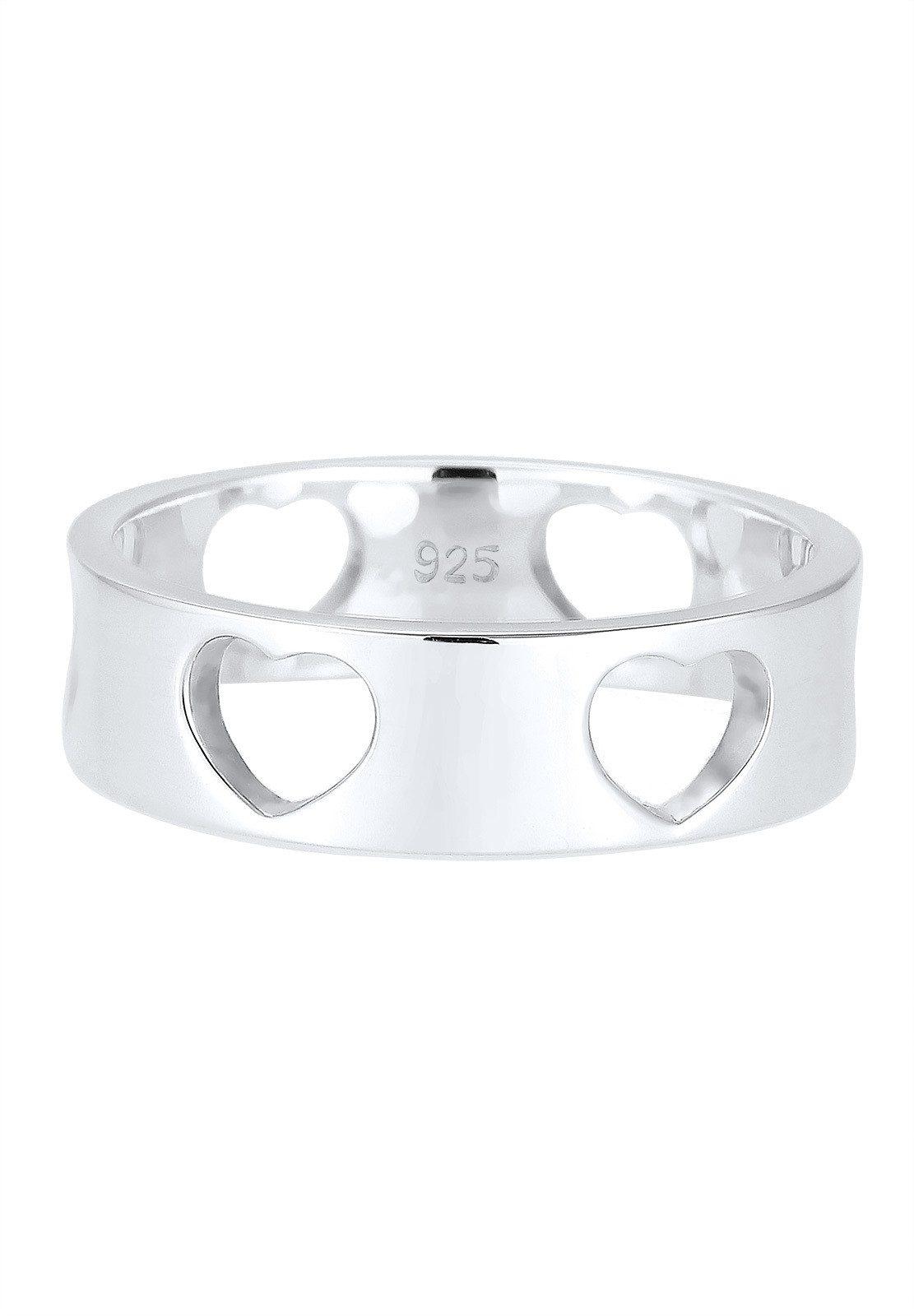 Elli Fingerring Herz Liebe Cut Out Bandring 925 Silber Loreena, Herz günstig online kaufen
