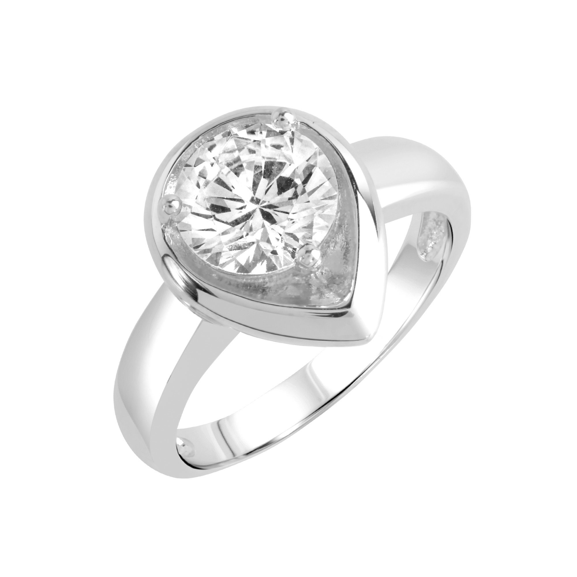 Zeeme Fingerring Silber 925 rhodiniert Tropfen-Form günstig online kaufen