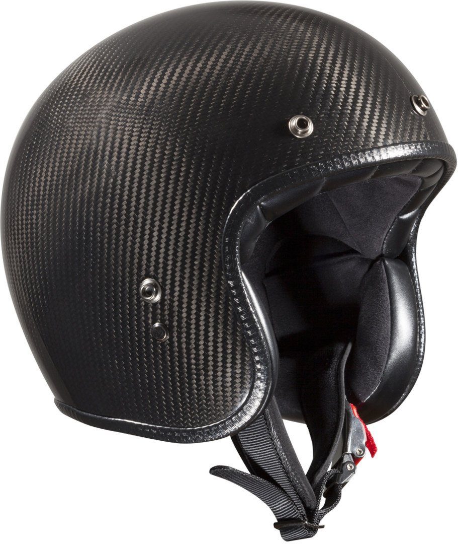 Bandit Motorradhelm ECE Jet Carbon Black Jethelm, Ratschenverschluss