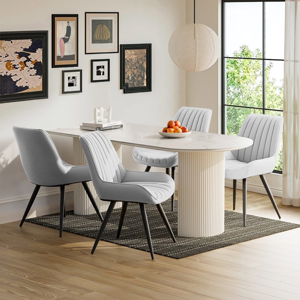 HawthyHome Esszimmerstuhl bequeme Polsterstühle Küchenstuhl (4 St), mit Rückenlehne und Metallbeine
