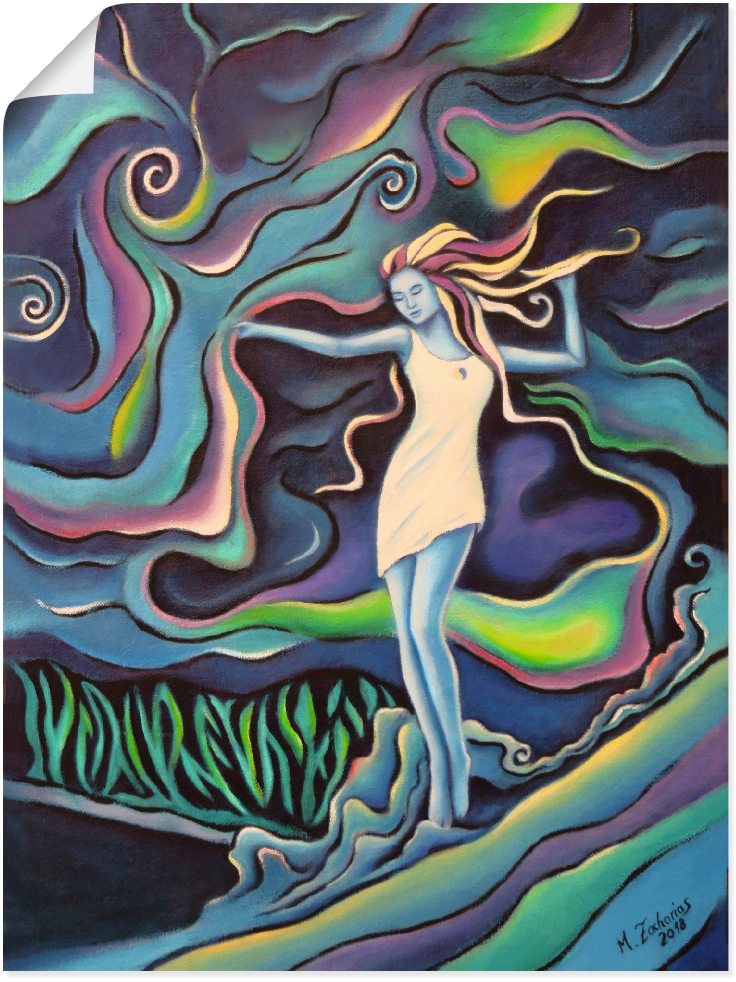 Artland Wandbild »Göttin der Elemente«, klassische Fantasie (1 Stück), in vielen Größen & Produktarten - Alubild / Outdoorbild für den Außenbereich, Leinwandbild, Poster, Wandaufkleber / Wandtattoo auch für Badezimmer geeignet-Otto