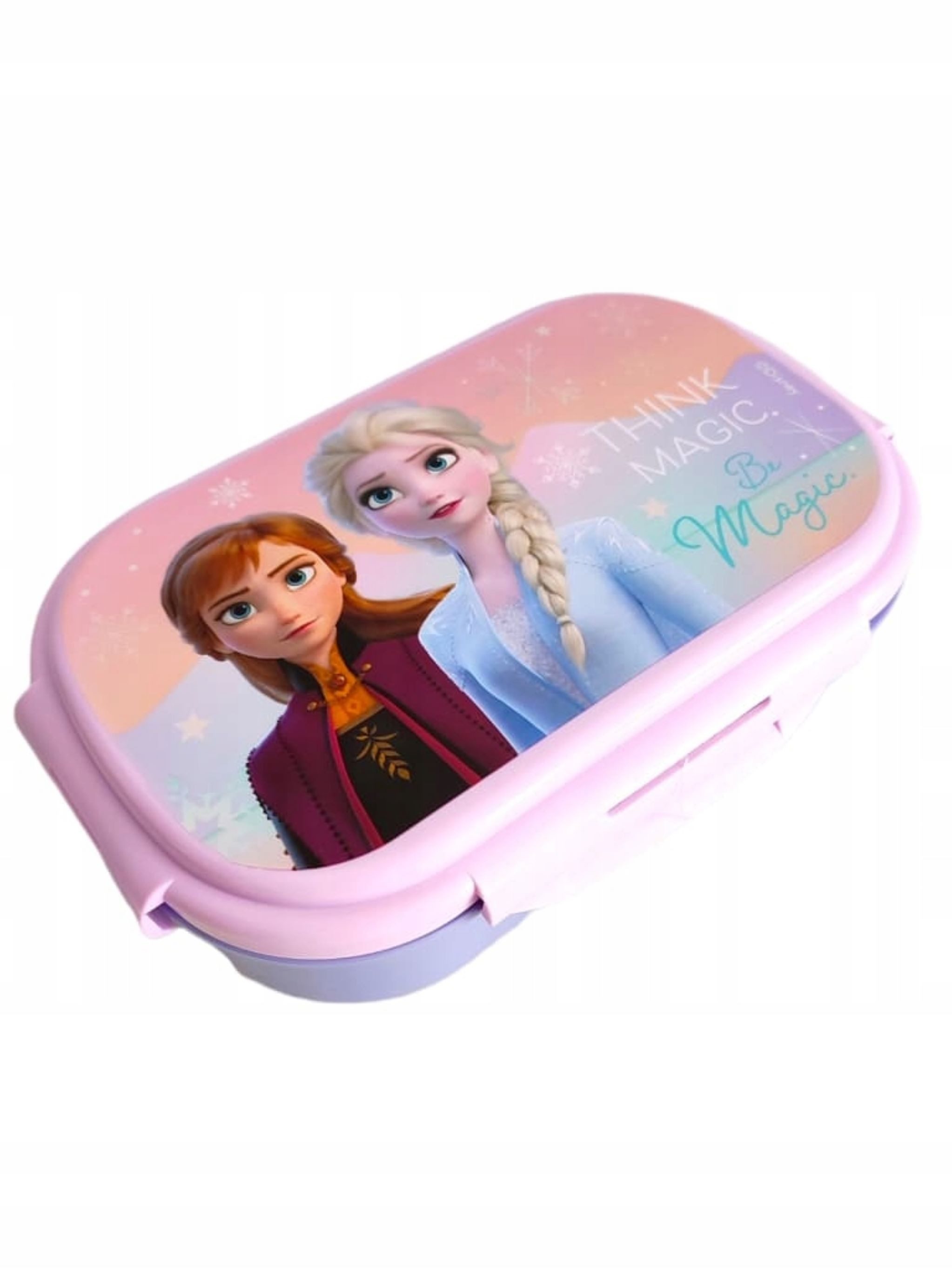 Festivalartikel Lunchbox Frozen Lunchbox + Besteck, 2 Fächer, Anna & Elsa, 20x12x6,5cm
