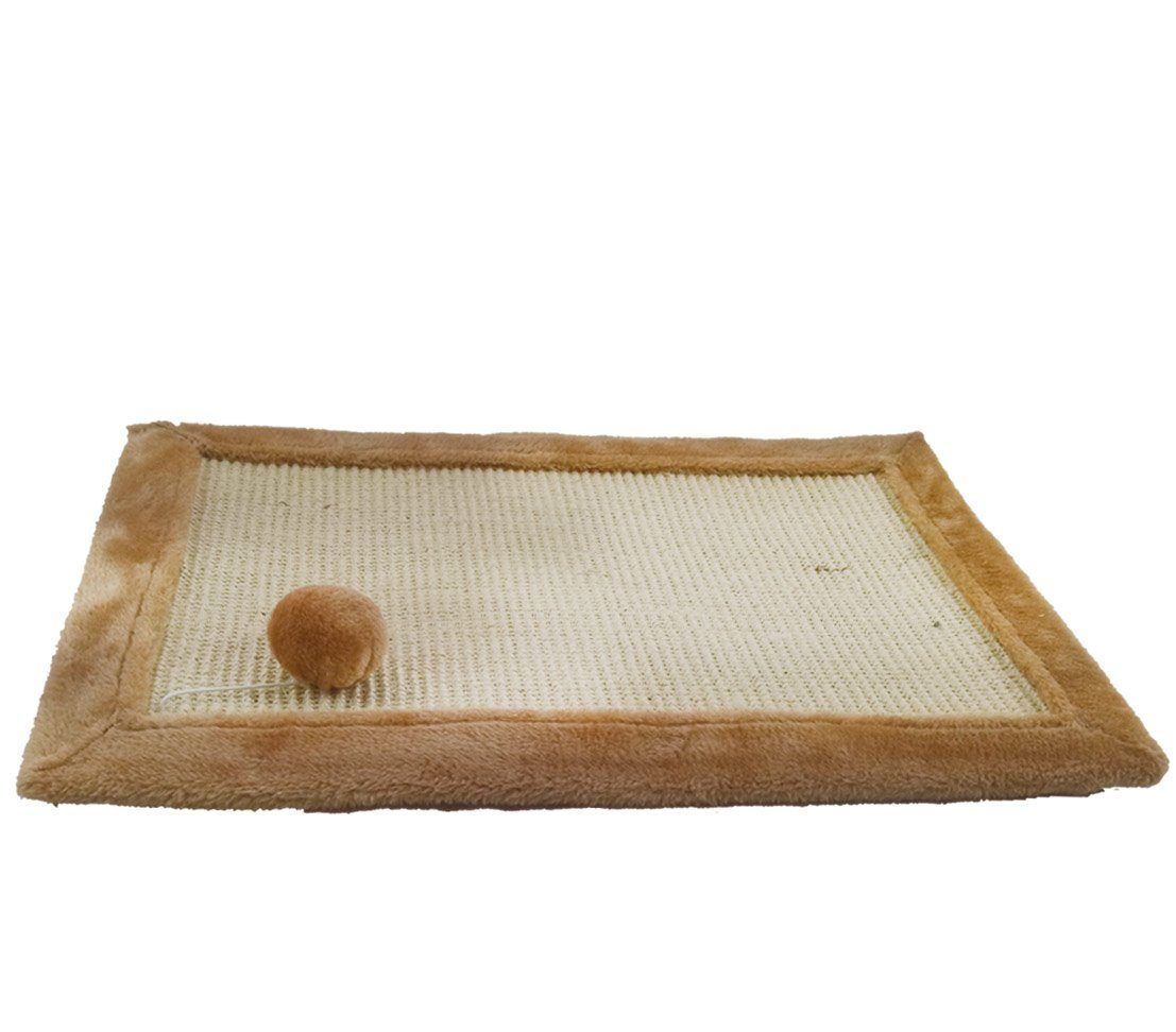 Dehner Tierbett Kratzmatte Scrabble, 55 x 35 cm, Sisal/Plüsch