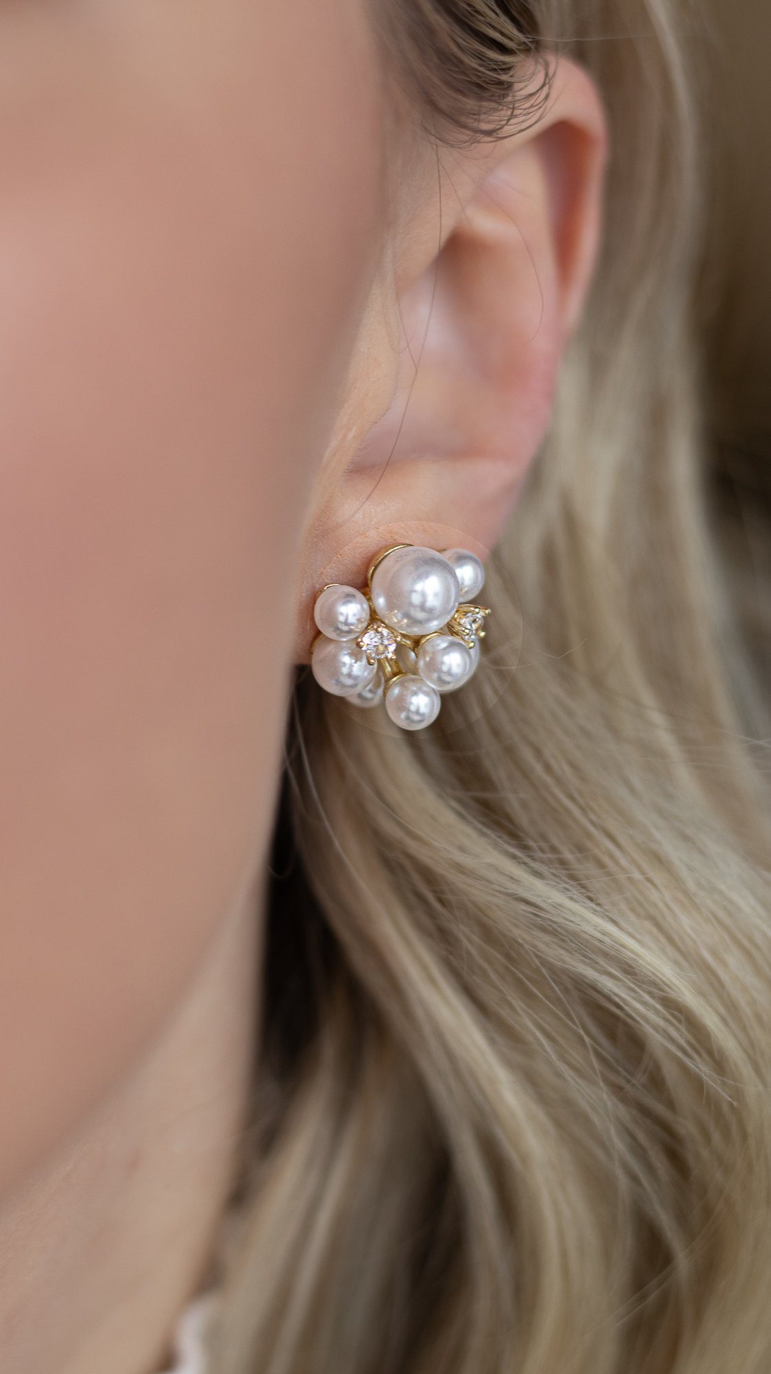 Perlen, Ohrringe Perlenohrringe Braut verschiedene Gold Brautkrone Perlengrößen Perlenohrringe Hochzeit