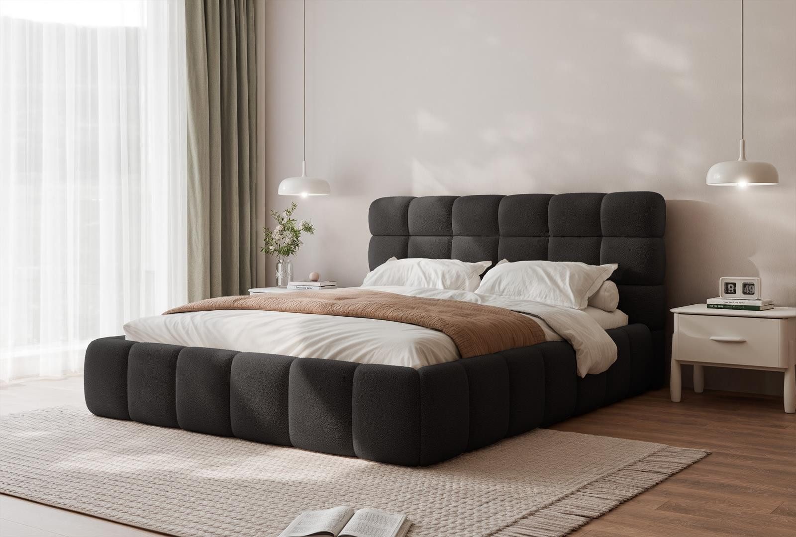 Compleo Polsterbett Wolkenbett, Bouclé Bett, Funktionales günstig online kaufen