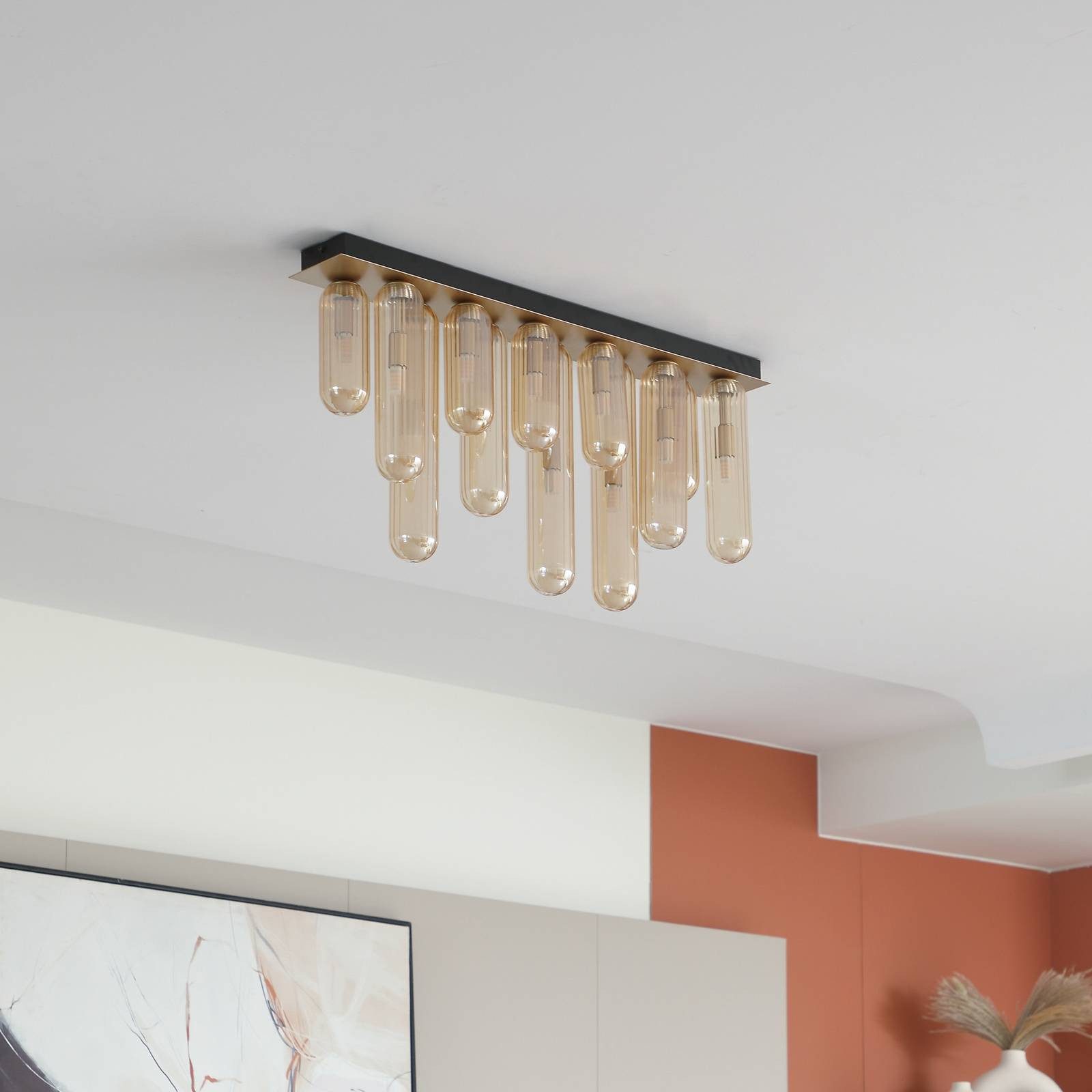 Lucande Deckenleuchten Freylin, Glas Creme IP20, 12 x 8 W LED